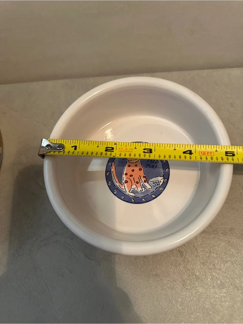 Riviera Van Beers Signature Cat Food & Water bowls (2) 'Feed Me Cat' NO CHIPS